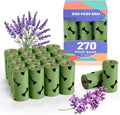 Green Dog Poo Bags Lavender Scent - 270 Large Biodegradable Poop Bags, Extra Thicken Strong Corn Starch Blended Compostable Leak Proof Poop Waste Bag for Dogs