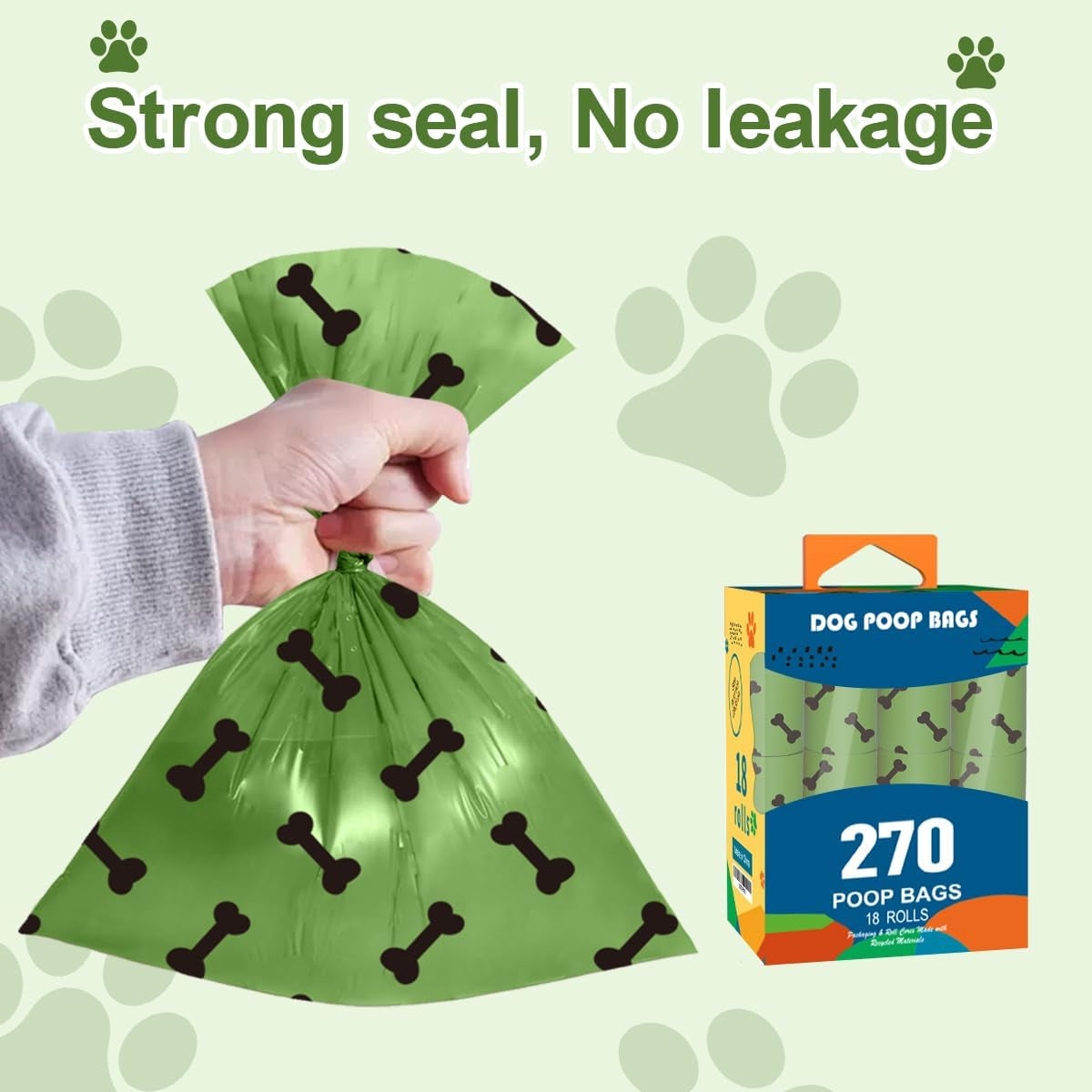 Green Dog Poo Bags Lavender Scent - 270 Large Biodegradable Poop Bags, Extra Thicken Strong Corn Starch Blended Compostable Leak Proof Poop Waste Bag for Dogs